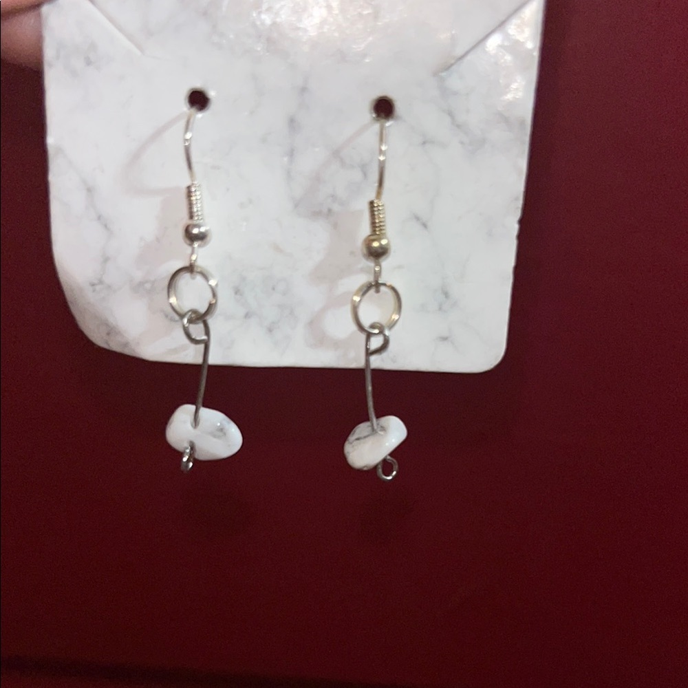 Elegant White Dangle Earrings